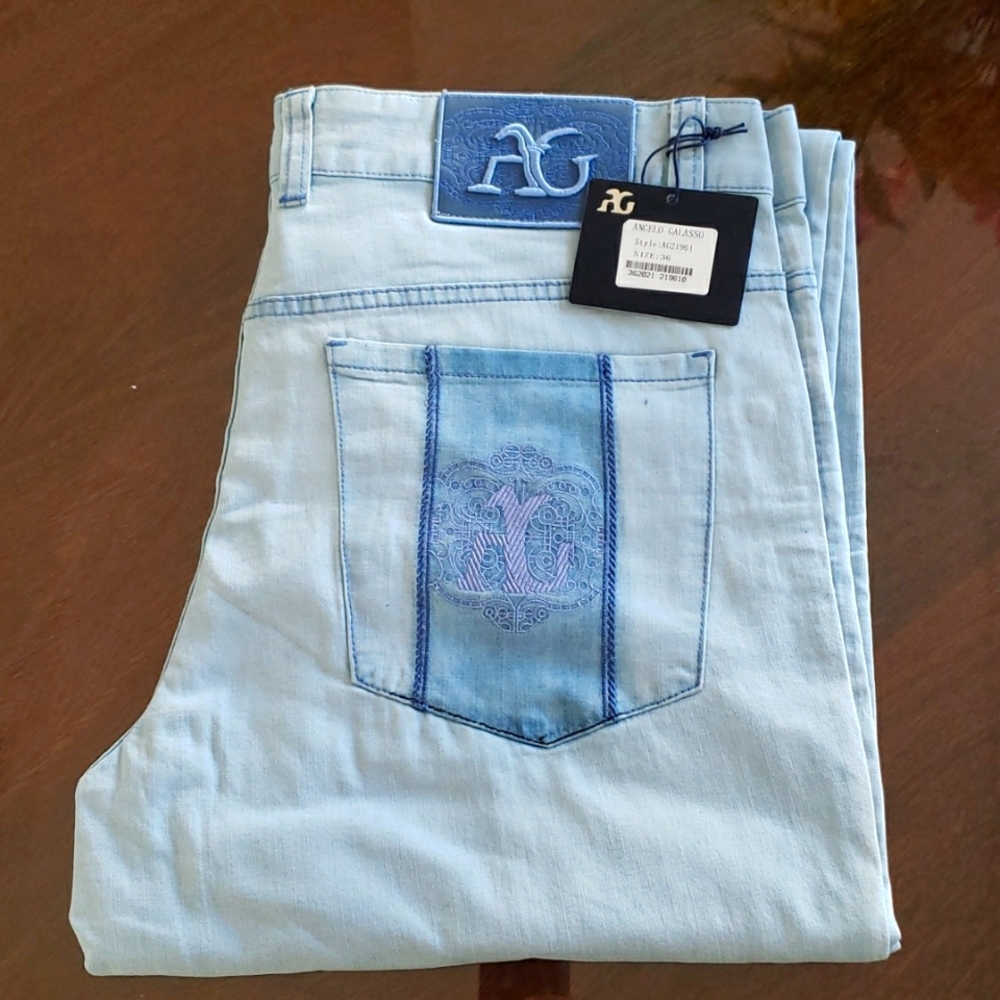 70% off Mens ANGELO GALASSO jeans lightweight color light blue